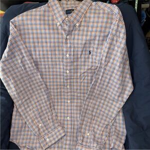 Ralph Lauren Men’s Button-Down Plaid Shirt - Blue & Orange